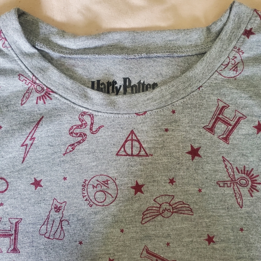 Harry Potter Original T-shirt Short Sleeve Gray Medium Size